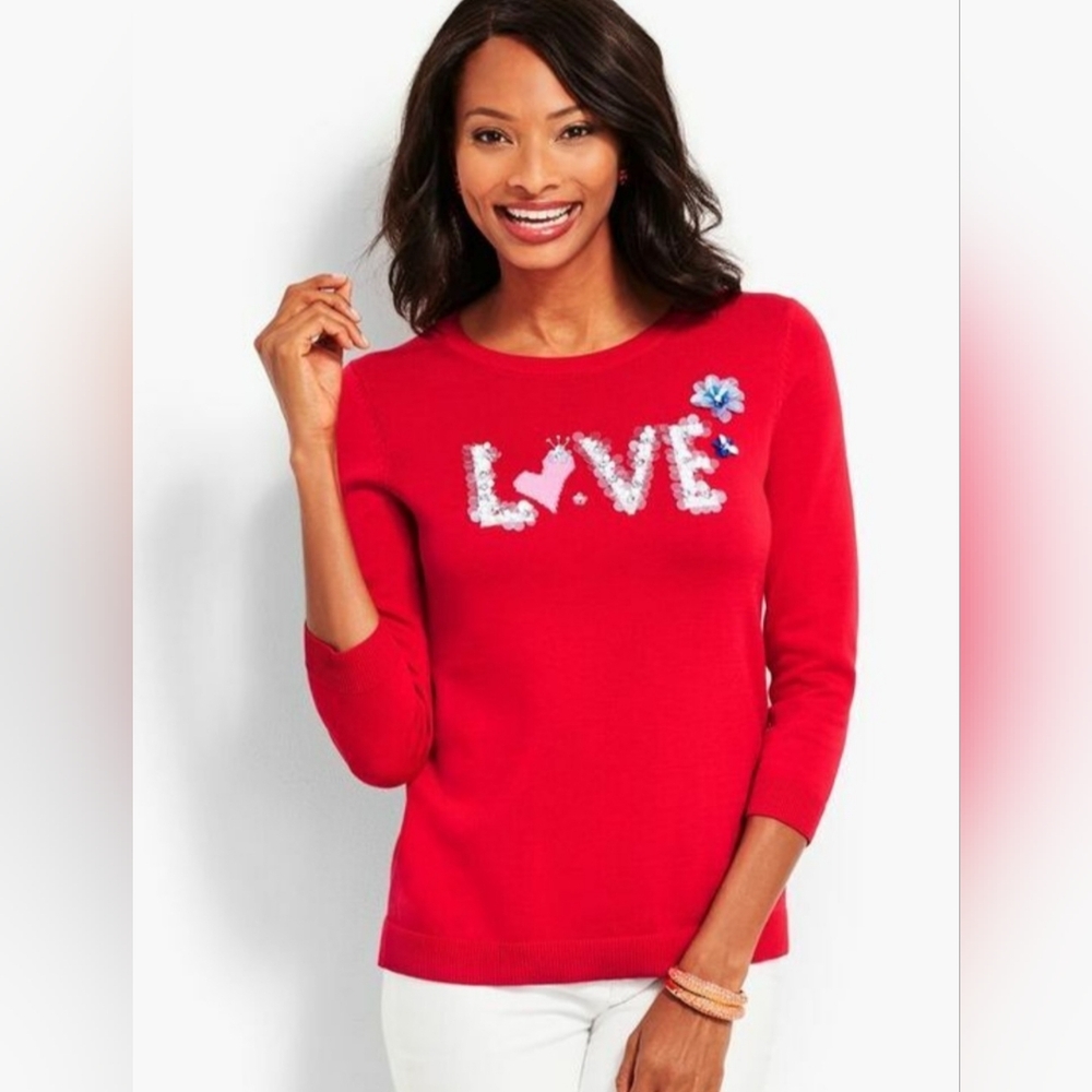 Talbots Hand Sewn Sequin Sweater